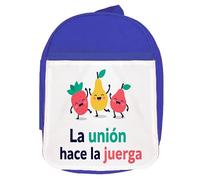 MERCHANDMANIA Mochila Azul frase graciosa bonita amistad juerga fiesta colegio picnic excursión deporte niños