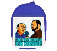 MERCHANDMANIA Mochila Azul frase graciosa que me quedo sin comer trabajo pobre colegio picnic excursión deporte niños