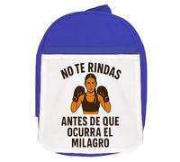 MERCHANDMANIA Mochila Azul frase motivacion ejercicio gimnasio milagro feminista colegio picnic excursión deporte niños