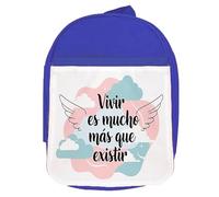 MERCHANDMANIA Mochila Azul frase motivadora bonita filosófica vivir vida existir colegio picnic excursión deporte niños