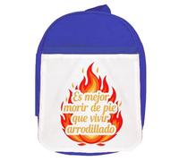 MERCHANDMANIA Mochila Azul frase motivadora dignidad orgullo fuerza colegio picnic excursión deporte niños