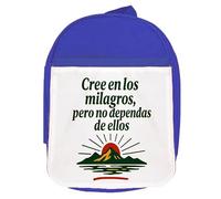 MERCHANDMANIA Mochila Azul frase motivadora ejercicio gimnasio milagro deporte colegio picnic excursión deporte niños