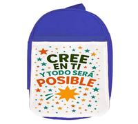 MERCHANDMANIA Mochila Azul frase motivadora esfuerzo trabajo sueños colegio picnic excursión deporte niños
