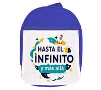MERCHANDMANIA Mochila Azul frase motivadora pelicula hasta el infinito y mas alla colegio picnic excursión deporte niños
