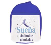 MERCHANDMANIA Mochila Azul frase motivadora sueño romper limite lucha futuro colegio picnic excursión deporte niños