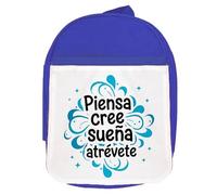 MERCHANDMANIA Mochila Azul frase motivadora sueños futuro esfuerzo lucha colegio picnic excursión deporte niños