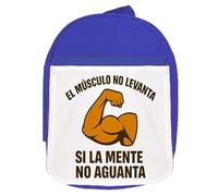 MERCHANDMANIA Mochila Azul frase musculos motivacion ejercicio gimnasio colegio picnic excursión deporte niños