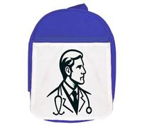 MERCHANDMANIA MOCHILA AZUL logo profesional doctor medico familia colegio picnic excursión deporte niños