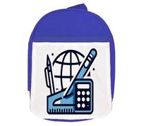 MERCHANDMANIA MOCHILA AZUL logo profesor matematicas matematico colegio picnic excursión deporte niños