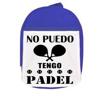 MERCHANDMANIA MOCHILA AZUL no puedo tengo padel frase graciosa meme colegio picnic excursión deporte niños