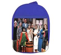 MERCHANDMANIA Mochila Azul serie antigua retro vecindario vecinos amigos colegio picnic excursión deporte niños