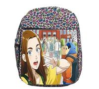 MERCHANDMANIA Mochila lunares estampada anime serie Darwin Jihen dibujos mono evolucion colegio picnic excursión deporte niños