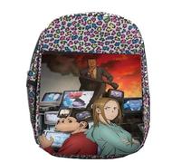 MERCHANDMANIA Mochila lunares estampada anime serie Darwin Jihen primate mono zoo animal colegio picnic excursión deporte niños