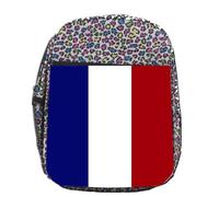 MERCHANDMANIA MOCHILA LUNARES ESTAMPADA BANDERA DE FRANCIA LIBERTAD igualdad fraternidad colegio picnic excursión deporte niños