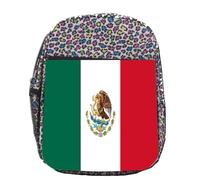 MERCHANDMANIA MOCHILA LUNARES ESTAMPADA bandera mejico pais gobierno mexico america hispana colegio picnic excursión deporte niños