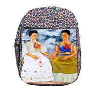 MERCHANDMANIA Mochila lunares estampada cuadro arte feminista Frida Kahlo, Las Dos Fridas colegio picnic excursión deporte niños