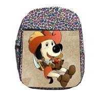 MERCHANDMANIA Mochila lunares estampada dibujos infantiles perro luchador espadas mosqueteros colegio picnic excursión deporte niños