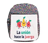 MERCHANDMANIA Mochila lunares estampada frase graciosa bonita amistad juerga fiesta colegio picnic excursión deporte niños