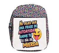 MERCHANDMANIA Mochila lunares estampada frase graciosa mal dia depresión mental chiste colegio picnic excursión deporte niños
