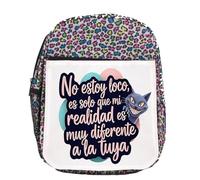 MERCHANDMANIA Mochila lunares estampada frase graciosa no estoy loco loca mente realidad colegio picnic excursión deporte niños
