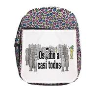 MERCHANDMANIA Mochila lunares estampada frase graciosa os odio a casi todos colegio picnic excursión deporte niños