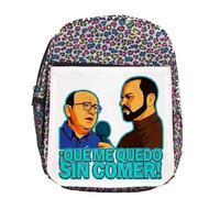 MERCHANDMANIA Mochila lunares estampada frase graciosa que me quedo sin comer trabajo pobre colegio picnic excursión deporte niños