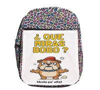 MERCHANDMANIA Mochila lunares estampada frase graciosa que miras bobo anda pa alla colegio picnic excursión deporte niños
