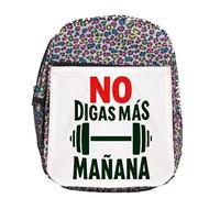 MERCHANDMANIA Mochila lunares estampada frase gym gimnasio deporte no digas más mañana colegio picnic excursión deporte niños