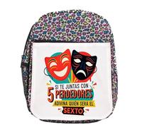 MERCHANDMANIA Mochila lunares estampada frase incomoda verdad consejo amistad amigos colegio picnic excursión deporte niños