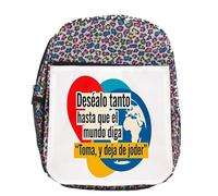 MERCHANDMANIA Mochila lunares estampada frase motivadora deseo sueño esfuerzo colegio picnic excursión deporte niños