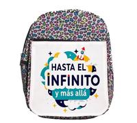 MERCHANDMANIA Mochila lunares estampada frase motivadora pelicula hasta el infinito y mas alla colegio picnic excursión deporte niños