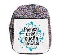 MERCHANDMANIA Mochila lunares estampada frase motivadora sueños futuro esfuerzo lucha colegio picnic excursión deporte niños