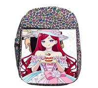 MERCHANDMANIA Mochila lunares estampada Higeki no Genkyou to Naru serie villana heroína colegio picnic excursión deporte niños