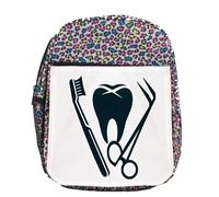 MERCHANDMANIA MOCHILA LUNARES ESTAMPADA logo dentista profesion dientes medico colegio picnic excursión deporte niños