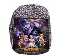 MERCHANDMANIA Mochila lunares estampada serie anime dr stone cuarta saga temporada personajes colegio picnic excursión deporte niños