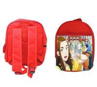 MERCHANDMANIA Mochila Roja anime serie Darwin Jihen dibujos mono evolucion colegio picnic excursión deporte niños