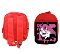 MERCHANDMANIA Mochila Roja antisocial chain power logo girl man metal gotico colegio picnic excursión deporte niños