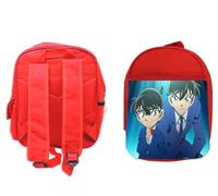 MERCHANDMANIA MOCHILA ROJA DETECTIVE CONAN ANIME SERIE personajes colegio picnic excursión deporte niños
