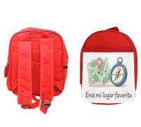MERCHANDMANIA Mochila Roja frase bonita aventura amistad amor san valentin aniversario novios colegio picnic excursión deporte niños
