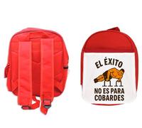 MERCHANDMANIA Mochila Roja frase gimnasio éxito valientes musculos esfuerzo colegio picnic excursión deporte niños