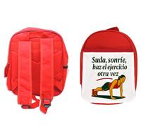 MERCHANDMANIA Mochila Roja frase motivadora gimnasio ejercicio gym esfuerzo colegio picnic excursión deporte niños