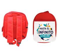 MERCHANDMANIA Mochila Roja frase motivadora pelicula hasta el infinito y mas alla colegio picnic excursión deporte niños