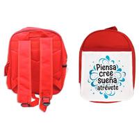 MERCHANDMANIA Mochila Roja frase motivadora sueños futuro esfuerzo lucha colegio picnic excursión deporte niños