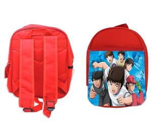 MERCHANDMANIA MOCHILA ROJA Oliver y benji capitan tsubasa futbol infantil colegio picnic excursión deporte niños