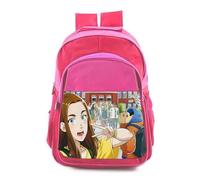MERCHANDMANIA Mochila Rosa adulto anime serie Darwin Jihen dibujos mono evolucion colegio picnic excursión deporte adolescentes