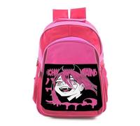 MERCHANDMANIA Mochila Rosa adulto antisocial chain power logo girl man metal gotico colegio picnic excursión deporte adolescentes
