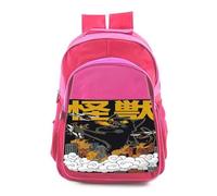 MERCHANDMANIA Mochila Rosa adulto antisocial furioso gato monstruo cat zilla peliculas colegio picnic excursión deporte adolescentes
