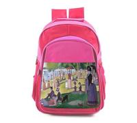 MERCHANDMANIA Mochila Rosa adulto cuadro arte Tarde de domingo en la isla de la Grande Jatte colegio picnic excursión deporte adolescentes