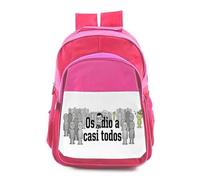 MERCHANDMANIA Mochila Rosa adulto frase graciosa os odio a casi todos colegio picnic excursión deporte adolescentes