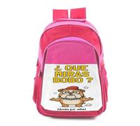 MERCHANDMANIA Mochila Rosa adulto frase graciosa que miras bobo anda pa alla colegio picnic excursión deporte adolescentes